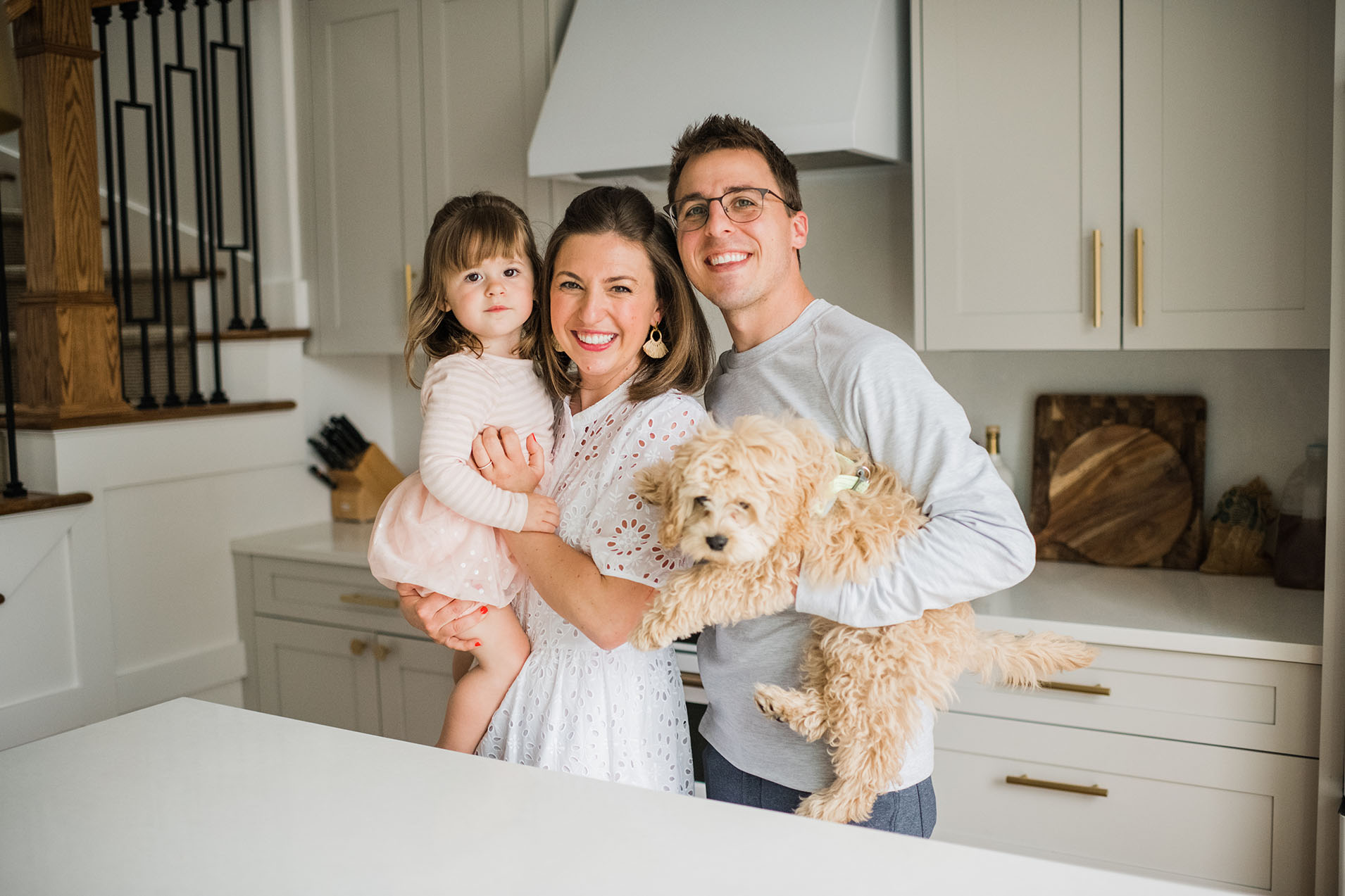 Jen Herrmann with family and dog