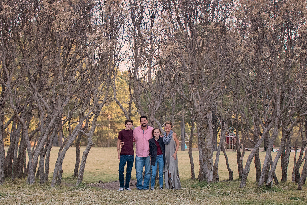 Foreman family in outdoor woodland setting